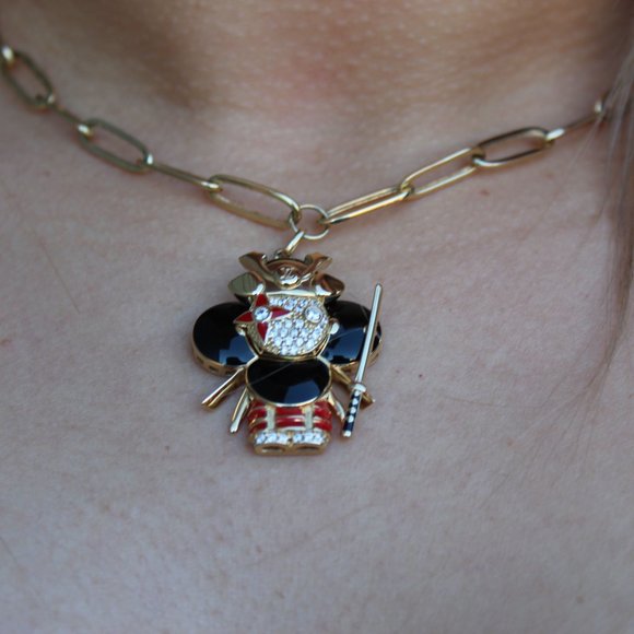 Toscana Italiana 18K Gold Plated Choice of Charm Paperclip Toggle Necklace